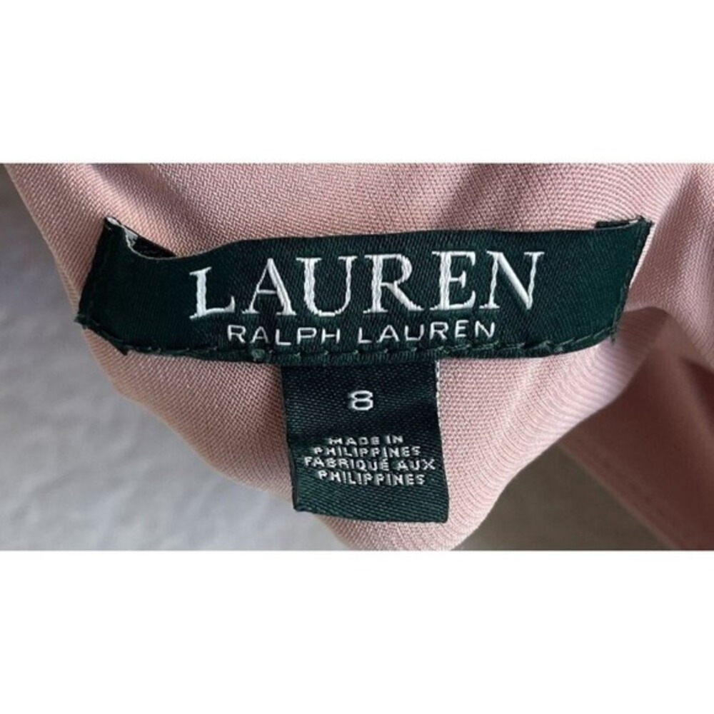 Lauren Ralph Lauren Jersey Ruffle Embellished Formal Dress Size 8 Elegant Glam - Picture 2 of 11